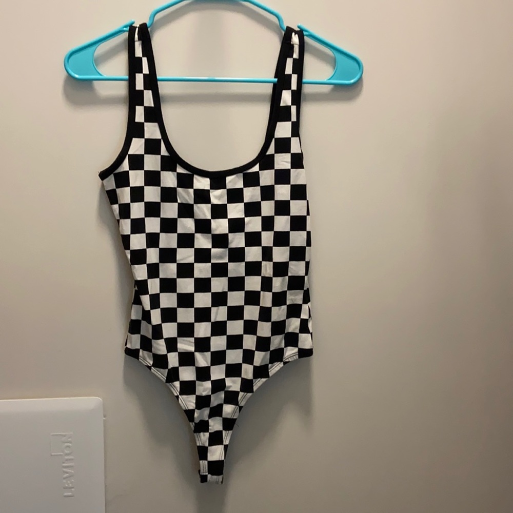 Checkered body suit